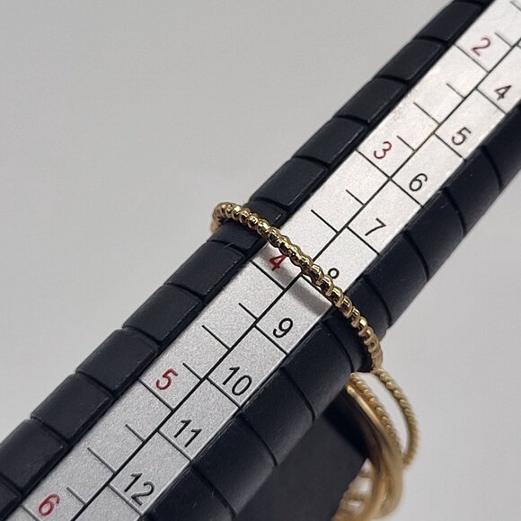 Lulus Stacking Rings Set of 5 Tiny Gold Tone Small Size Pinky - Picture 5 of 6